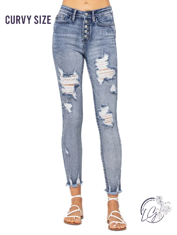 Classic Wear Curvy Julianna High-Rise Button Fly Skinny by Judy Blue