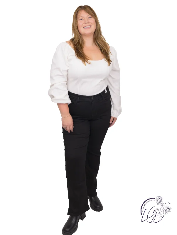 Stylish Shoes Curvy Lena High-Rise Slit Hem Straight by Judy Blue