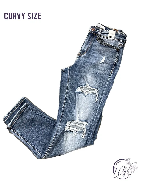 Trench Coats Curvy Maya High-Rise Distressed Skinny by Judy Blue