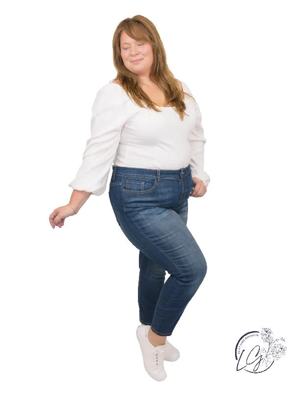 Techwear Fashion Curvy Tiffany Mid-Rise Relaxed Skinny by Judy Blue