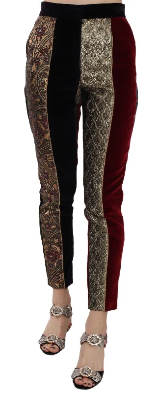 Sporty Styles Dolce & Gabbana Elegant  Jacquard Cropped Women's Pants