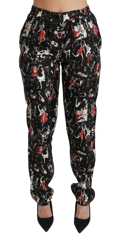 Classic Blazers Dolce & Gabbana Sleek Silk Slim-Fit Mid-Waist Women's Pants