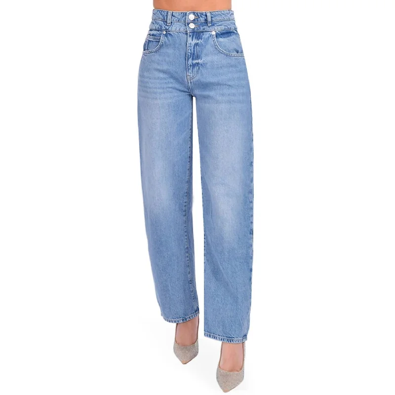 Classic Jackets Double High Waist Band Barrel Jeans In Weston