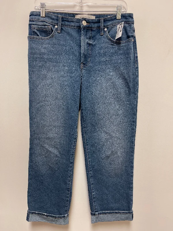 Sportswear Styles Jeans Cropped By Vintage America In Blue Denim, Size: 8