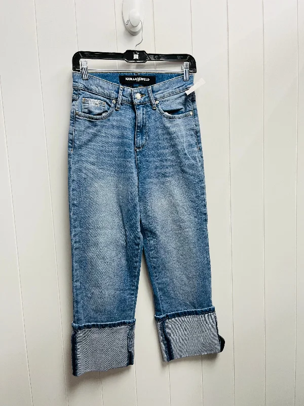 Slim Trousers Jeans Designer By Karl Lagerfeld In Blue Denim, Size: 2
