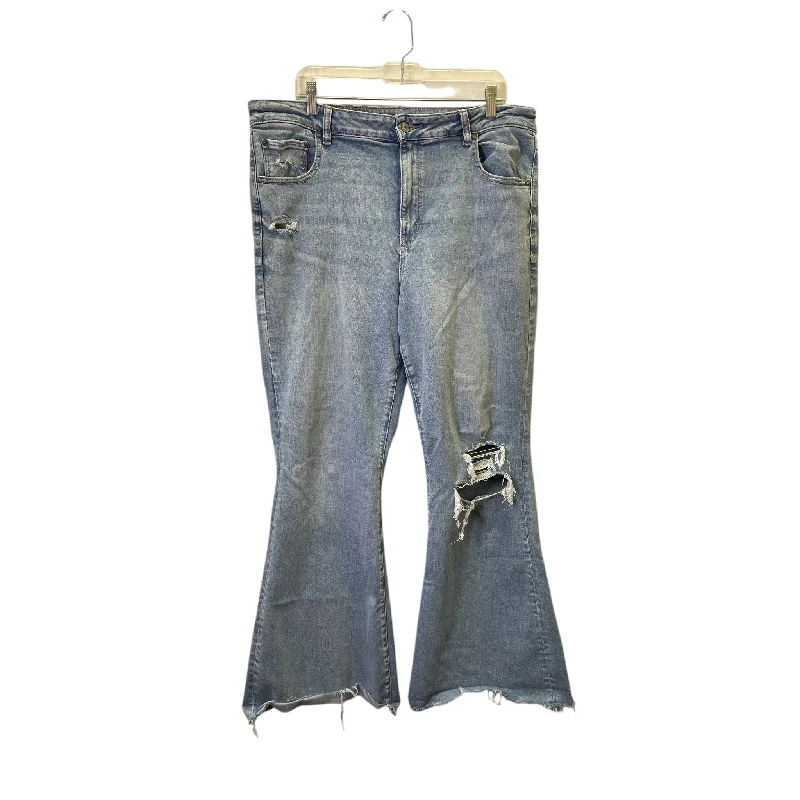Slim-fit Trousers Jeans Flared By American Eagle In Blue, Size:20