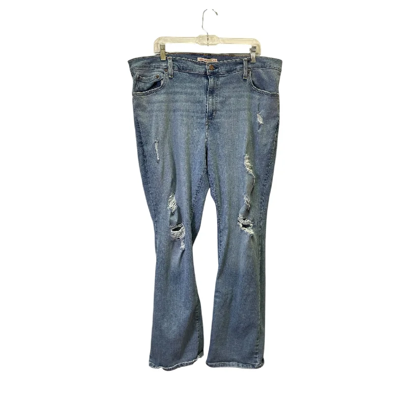 Printed Jackets Jeans Flared By Levis In Blue, Size:20
