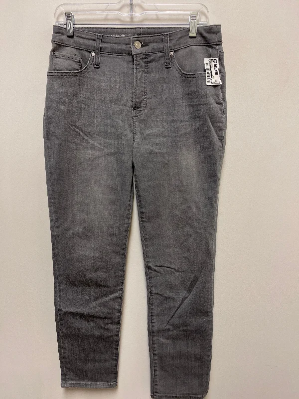 Premium Comfort Jeans Skinny By Chicos In Grey Denim, Size: 6