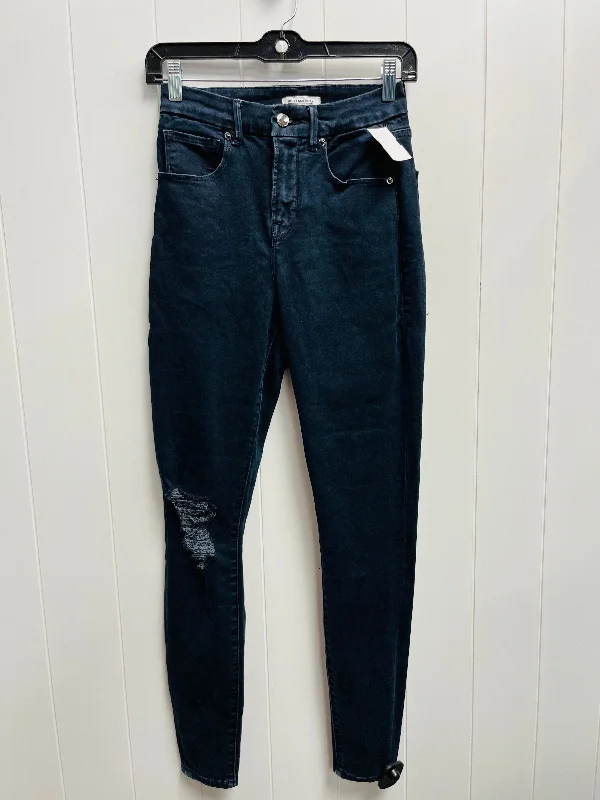 Stylish Trousers Jeans Skinny By Good American In Blue Denim, Size: 2