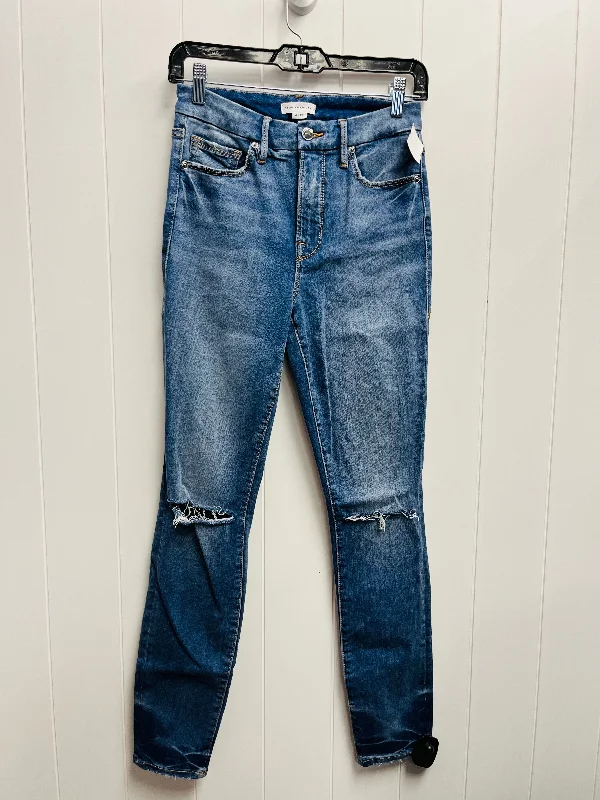 Cool Hoodies Jeans Skinny By Good American In Blue Denim, Size: 4