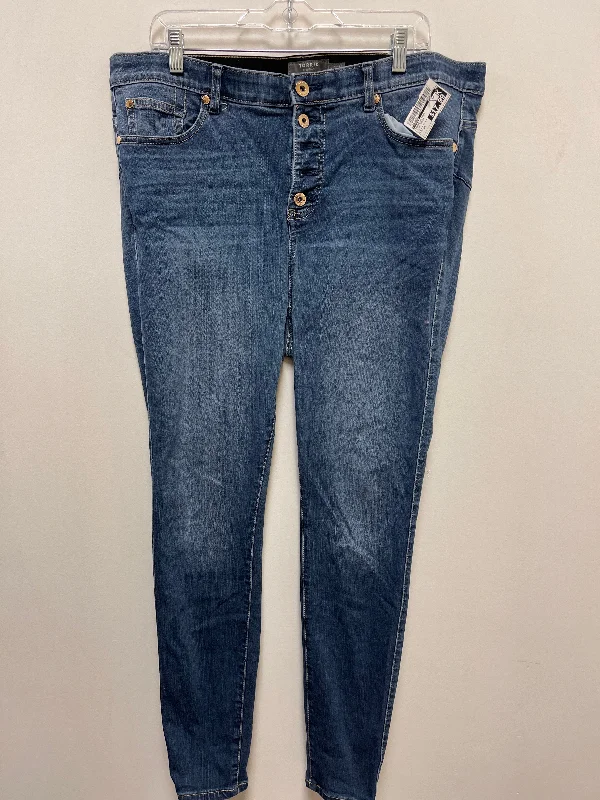Everyday Outfits Jeans Skinny By Torrid In Blue Denim, Size: 18