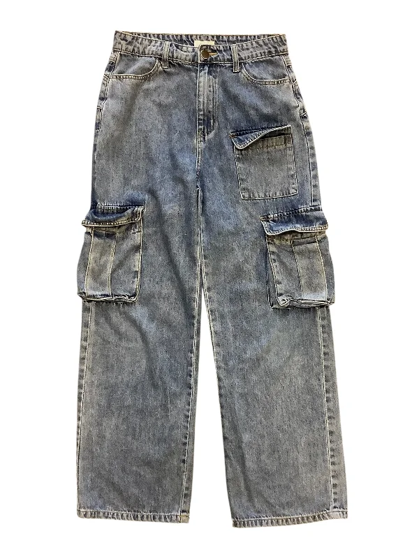 Casual Trousers Jeans Straight By Easel In Blue, Size: S