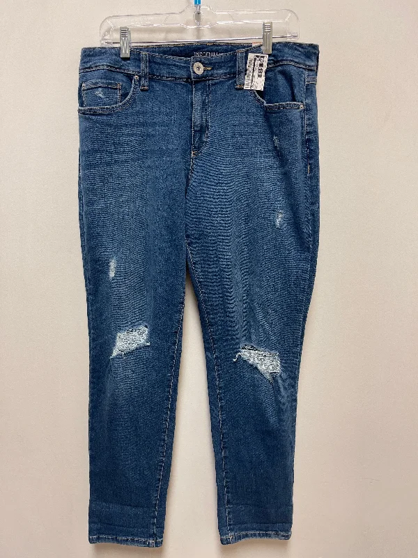 Sporty Looks Jeans Straight By Inc In Blue Denim, Size: 12