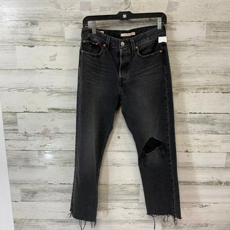 Premium Fit Jeans Straight By Levis In Black Denim, Size: 6