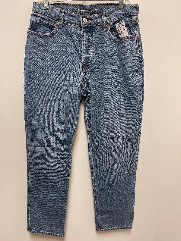 Statement Jackets Jeans Straight By Old Navy In Blue Denim, Size: 8