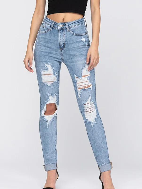Chunky Sneakers Curvy Kenzie Distressed High Waisted Skinny Jean By Judy Blue Denim