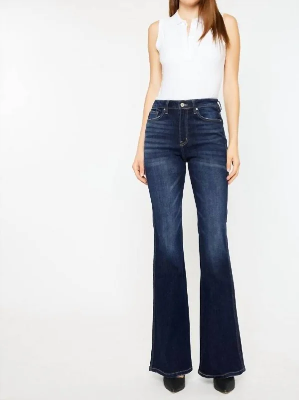 Designer Shirts Laura Flare Jeans In Dark Stone Wash