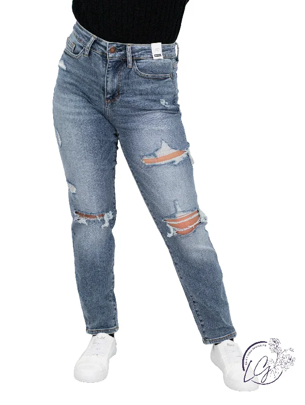 Effortless Comfort Maya High-Rise Distressed Skinny by Judy Blue