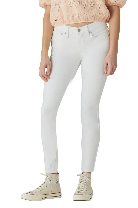 Classic Hoodies Mid Rise Ava Skinny Jeans In White