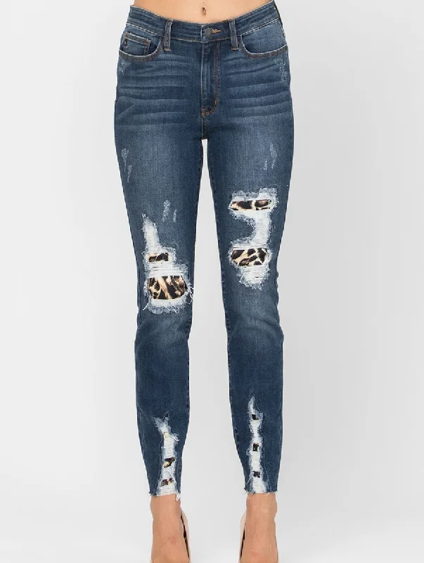 Casual Sweatshirts Miranda High Waist Leopard Patch Skinny By Judy Blue
