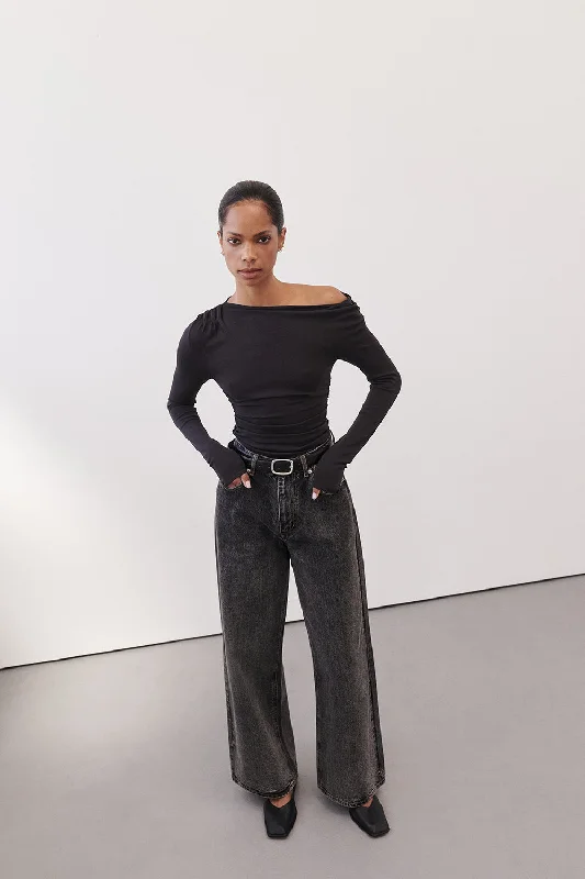 Timeless Style REAGAN 2.0 WASHED BLACK SLOUCHY JEAN