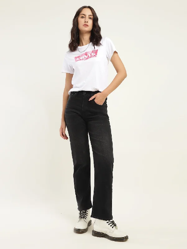 Casual Knitwear Women's High Rise Ribcage Slim Straight Fit Jeans