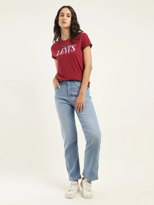 Comfy Apparel Women's High Rise Ribcage Slim Straight Fit Jeans