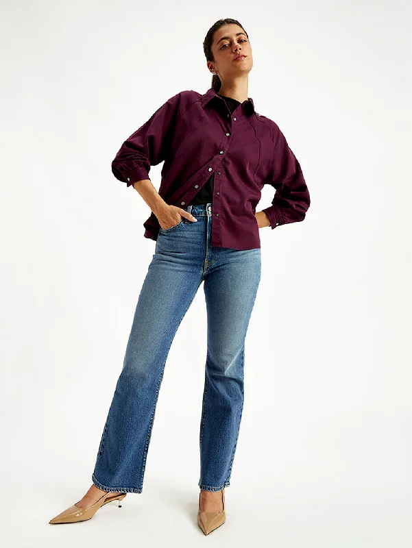 Comfortable Wearables Women's Mid Rise Wedgie Indigo Bootcut Jeans
