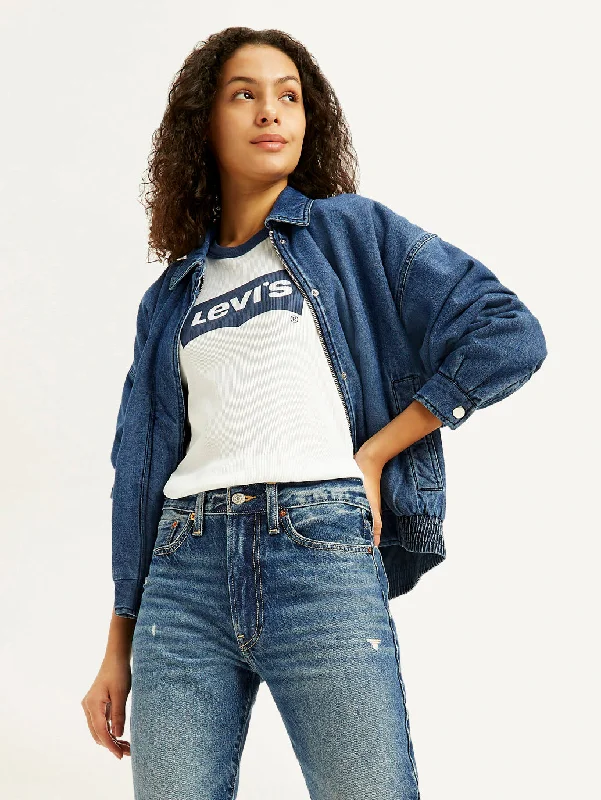 Relaxed Activewear Women's Mid Rise Wedgie Indigo Bootcut Jeans