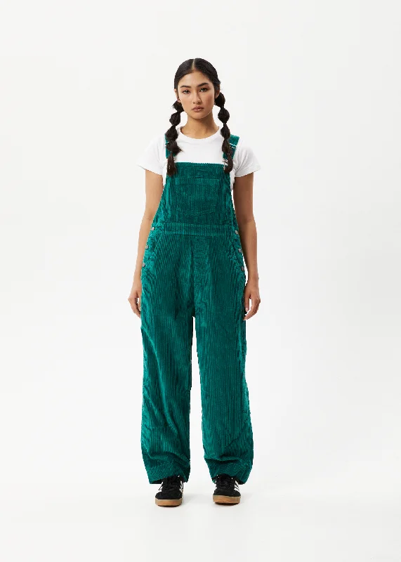 All-Purpose Wear AFENDS Womens Louis - Corduroy Baggy Overalls - Emerald