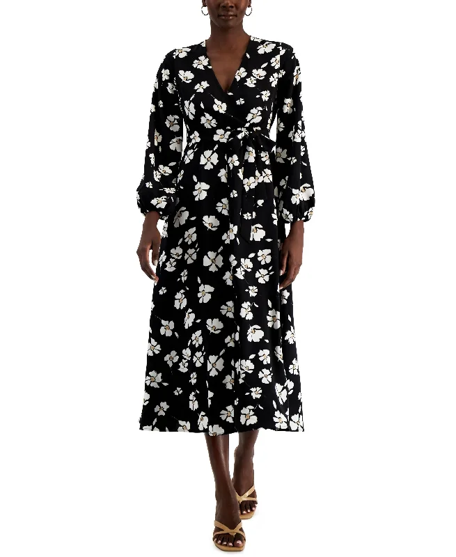 Modern Style Alfani Tie Waist Faux Wrap Dress