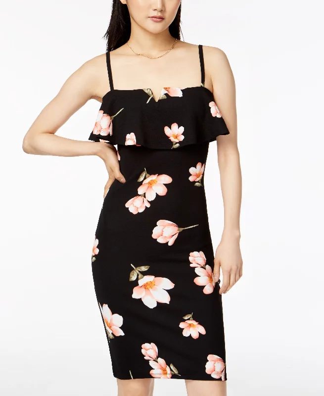 Wool Suits Almost Famous Juniors Floral Print Flounce Dress