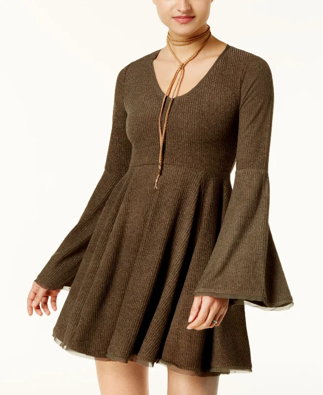 Military Jackets American Rag Juniors Bell Sleeve Fit Flare Dress