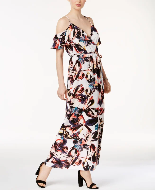Funky Prints Printed Cold-Shoulder Maxi Dress