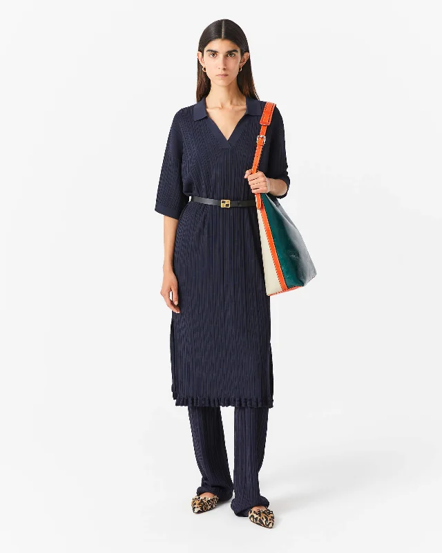 Trendy Styles Beatrice B Navy Knitted Ribbon Dress