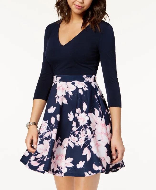 Versatile Wardrobe City Studios Juniors Printed Skirt Fit Flare Dress
