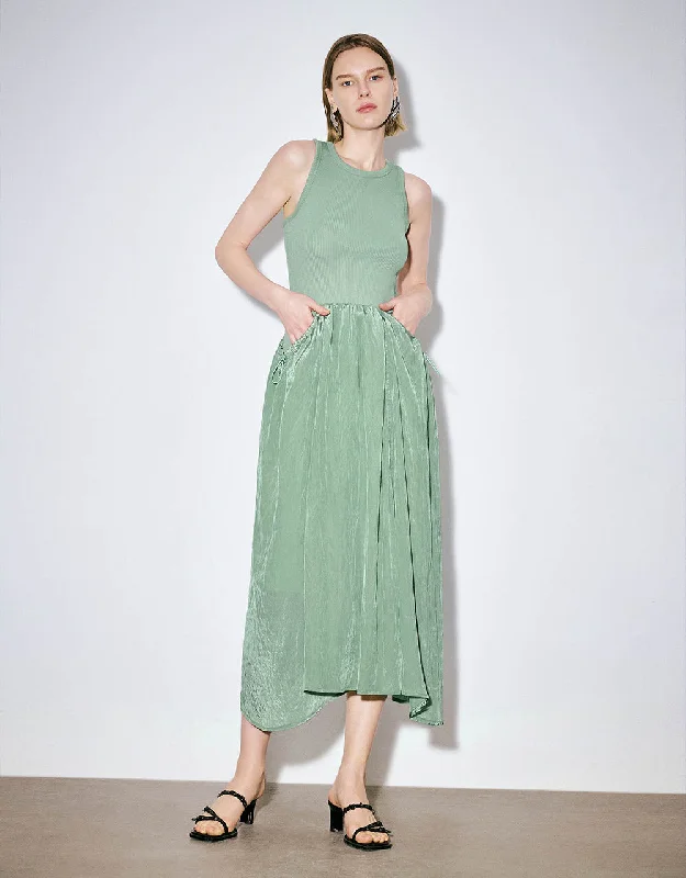 Sporty Jackets Crew Neck Skinny Knitted Dress