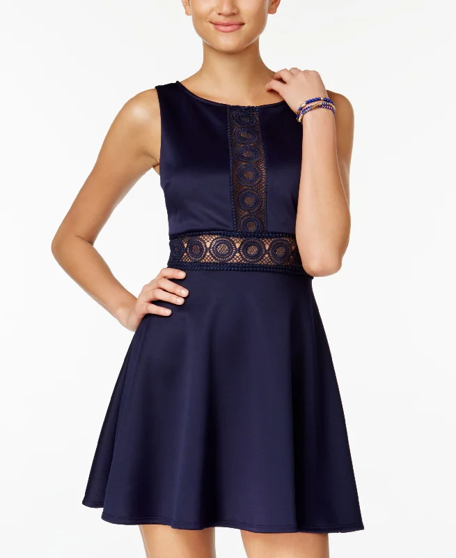 Athletic Shorts Crystal Doll Juniors Crochet Trim Fit Flare Dress