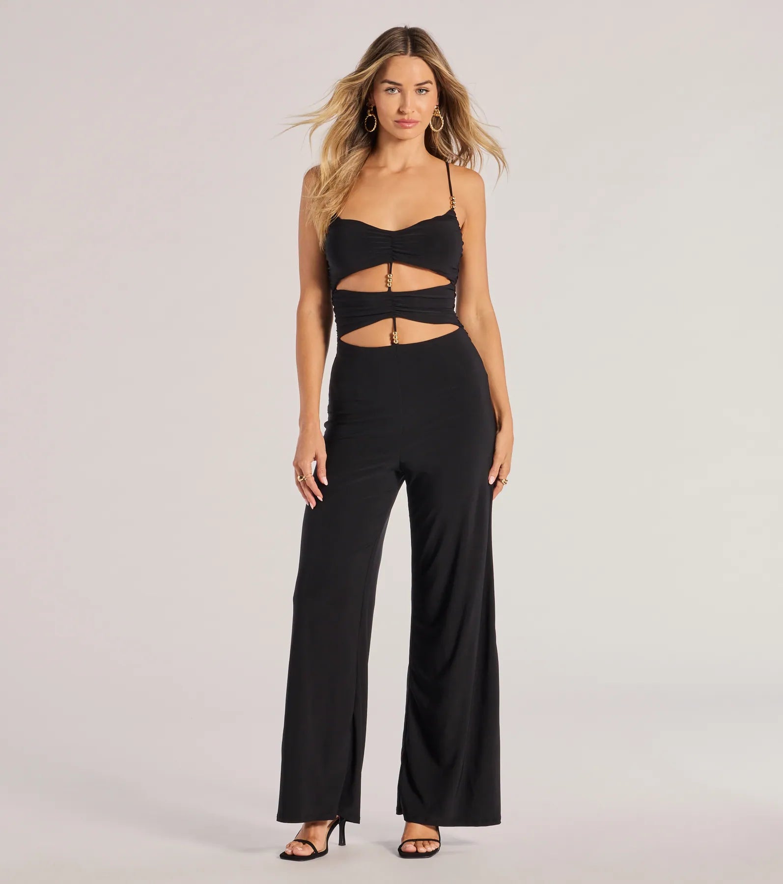 Stylish Scarves Double Take Wide-Leg Cutout Jumpsuit