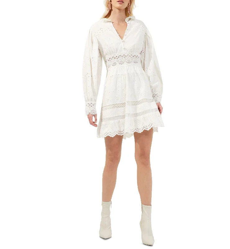 Sporty Jackets French Connection Biton Cotton Eyelet Balloon Sleeve Dress