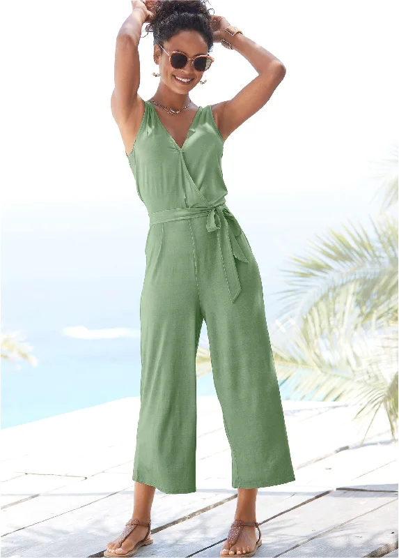 Utility Jackets Wrap Jumpsuit - Green