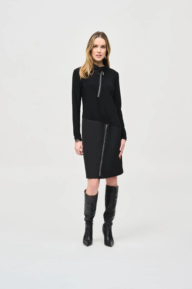 Comfy Suits Joseph Ribkoff Black Silky Knit And Memory Cocoon Dress