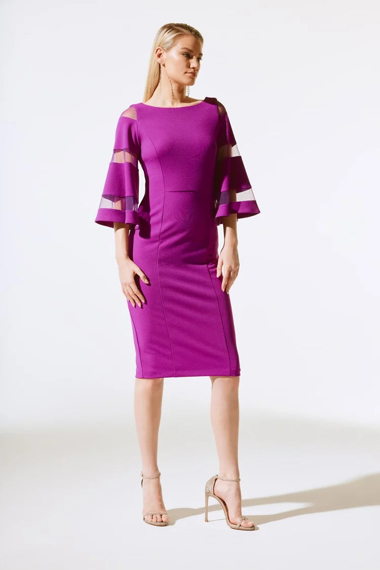 Versatile Looks Joseph Ribkoff Empress Scuba Crepe with Mesh Sheath Dress