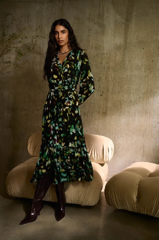 Activewear Gear Joseph Ribkoff Multi Abstract Print Georgette Maxi Dress