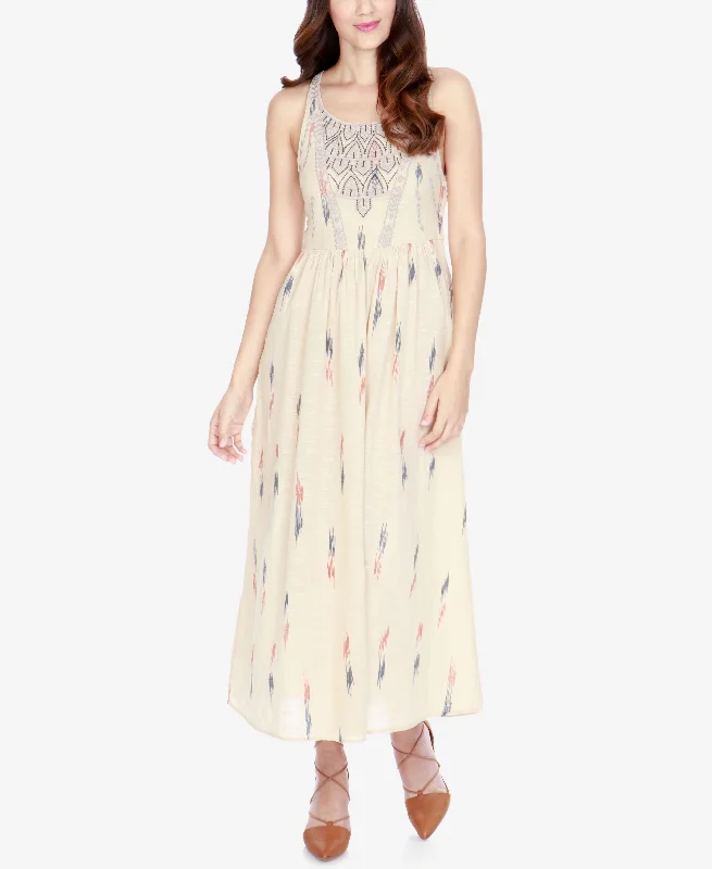 Lightweight Outerwear Lucky Brand Embroidered Maxi Cotton Dress