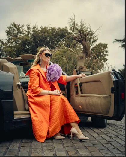 Knit Sweaters Matilde Cano Orange Naranja Ress, Adamscado Coat And Oscuro Malva Flower