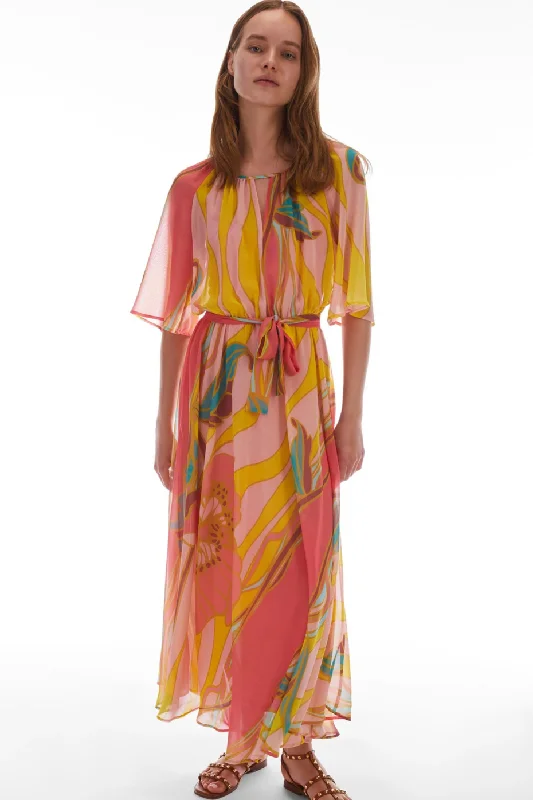 Street Style PENNYBLACK Feriale Patterned Georgette Dress