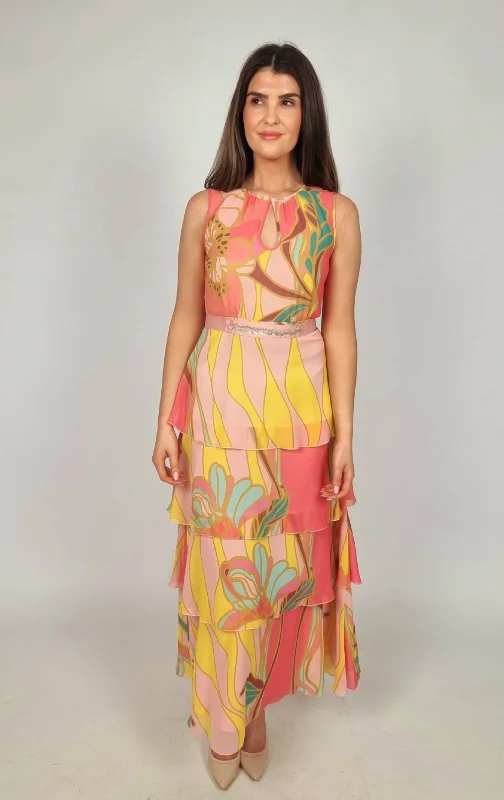 Street-Friendly Wear PENNYBLACK Multi Coloured Ruffled Spider Dress