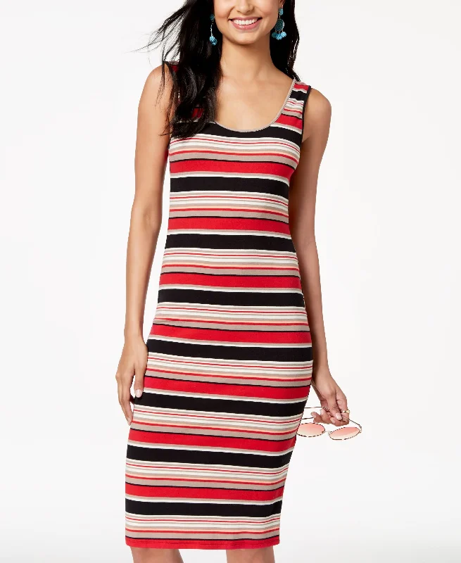 Layered Jackets Planet Gold Juniors Sleeveless Striped Bodycon Dress
