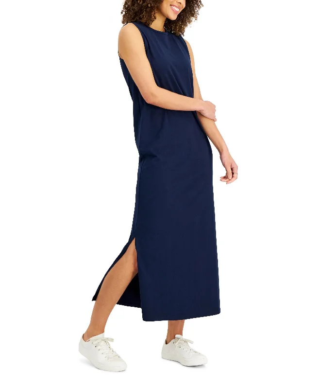 Cool Boots Style & Co Womens Cotton Sleeveless Maxi Dress